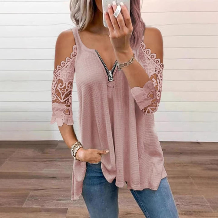 Women’s Cold-Shoulder V-Neck Top