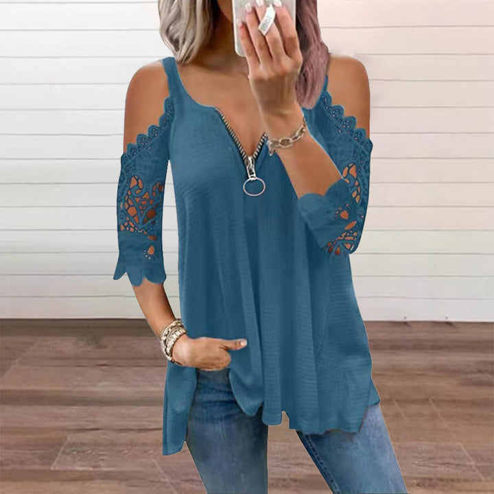 Women’s Cold-Shoulder V-Neck Top