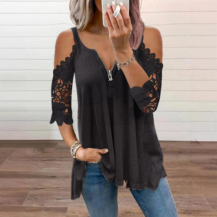 Women’s Cold-Shoulder V-Neck Top