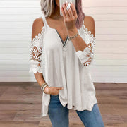 Women’s Cold-Shoulder V-Neck Top