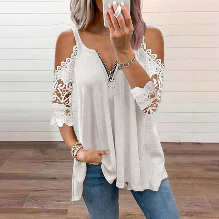 Women’s Cold-Shoulder V-Neck Top