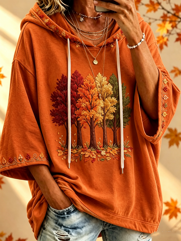 Women’s Oversized Autumn Print Hoodie