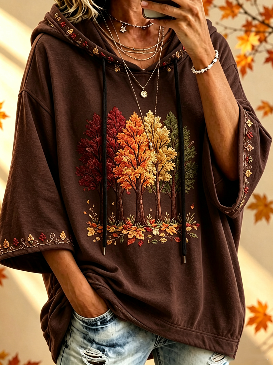 Women’s Oversized Autumn Print Hoodie