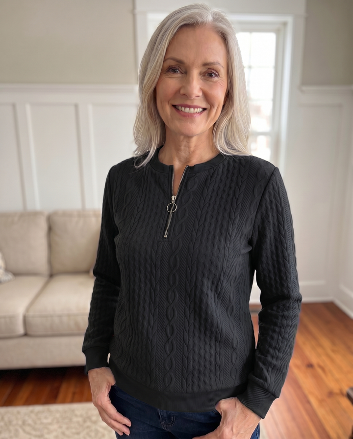 Women’s Textured Zip Up Sweatshirt