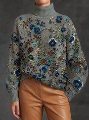 Women’s Long Sleeve Sage Green Turtleneck Top