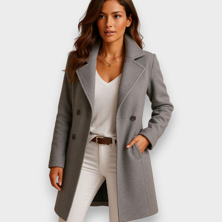 Women’s Double-Breasted Belted Long Coat