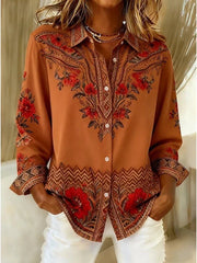 Women’s Floral Print Long Sleeve Blouse