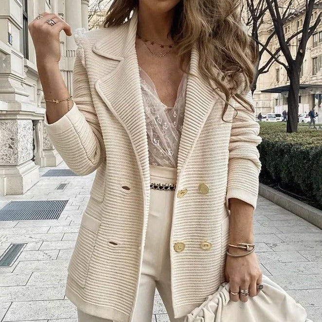 Women’s Double-Breasted Knit Blazer