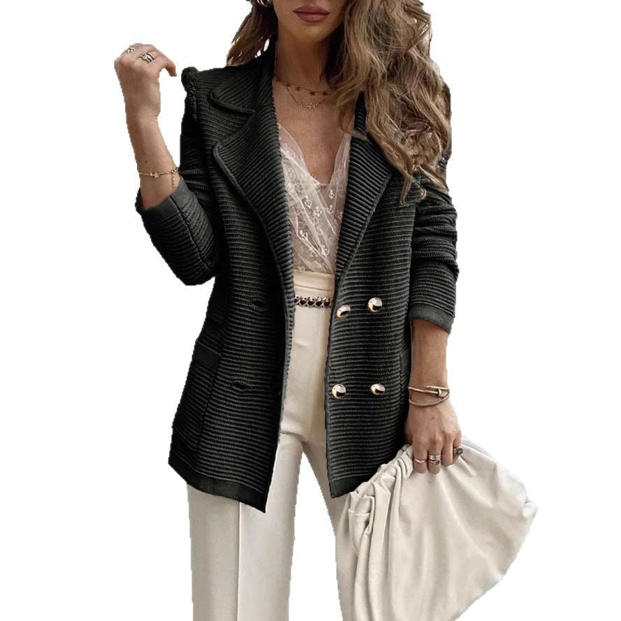 Women’s Double-Breasted Knit Blazer