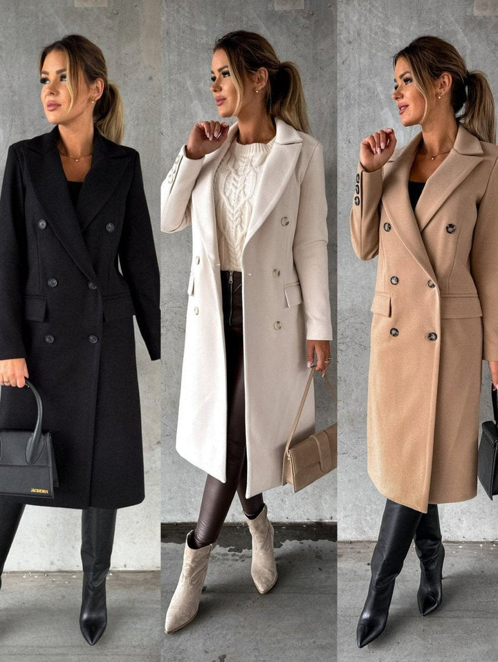Women’s Double-Breasted Longline Overcoat