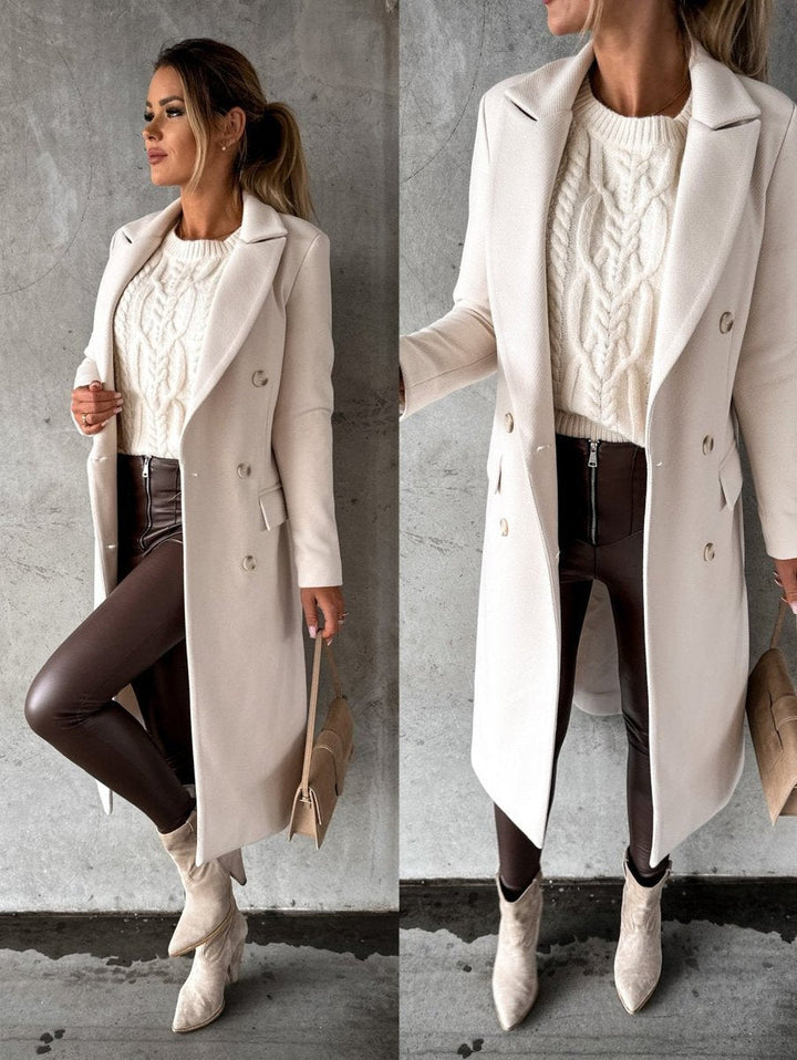 Women’s Double-Breasted Longline Overcoat