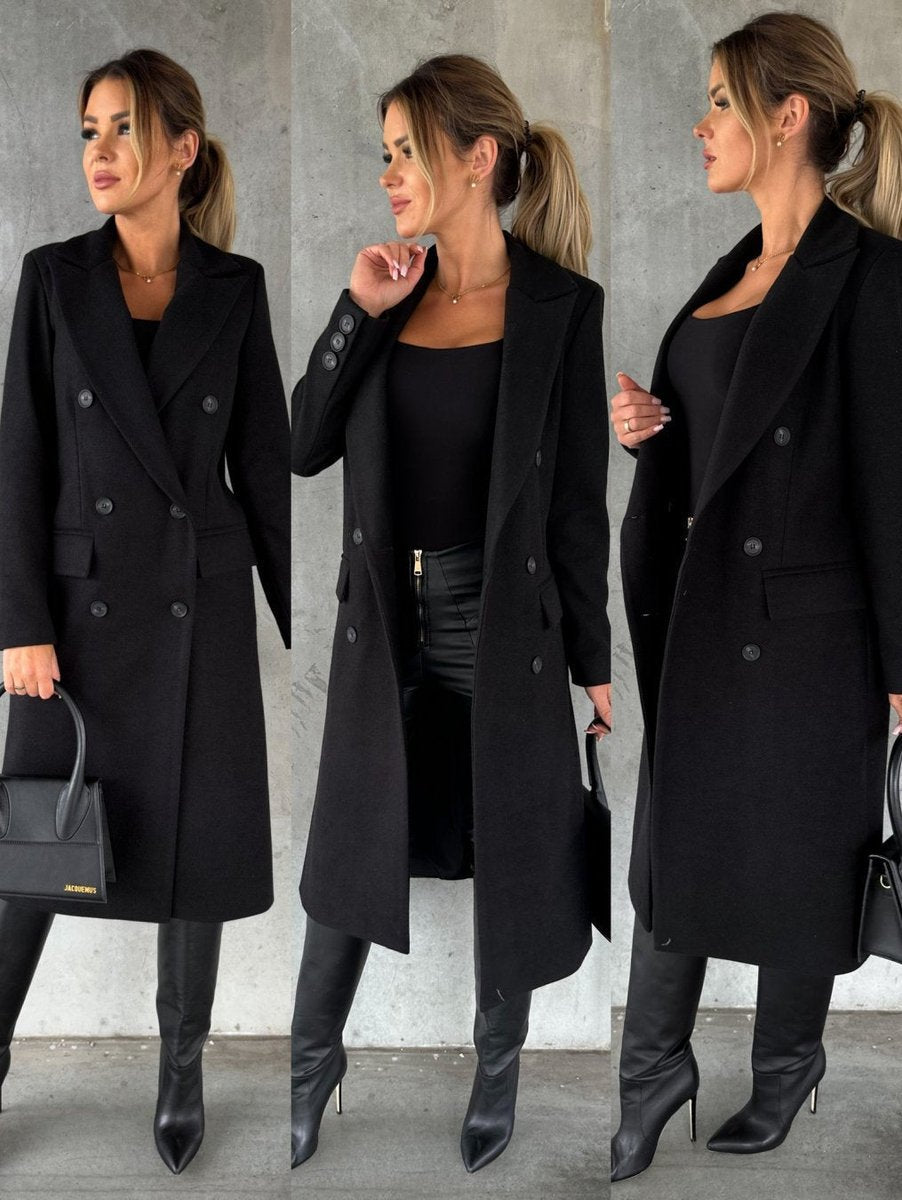Women’s Double-Breasted Longline Overcoat