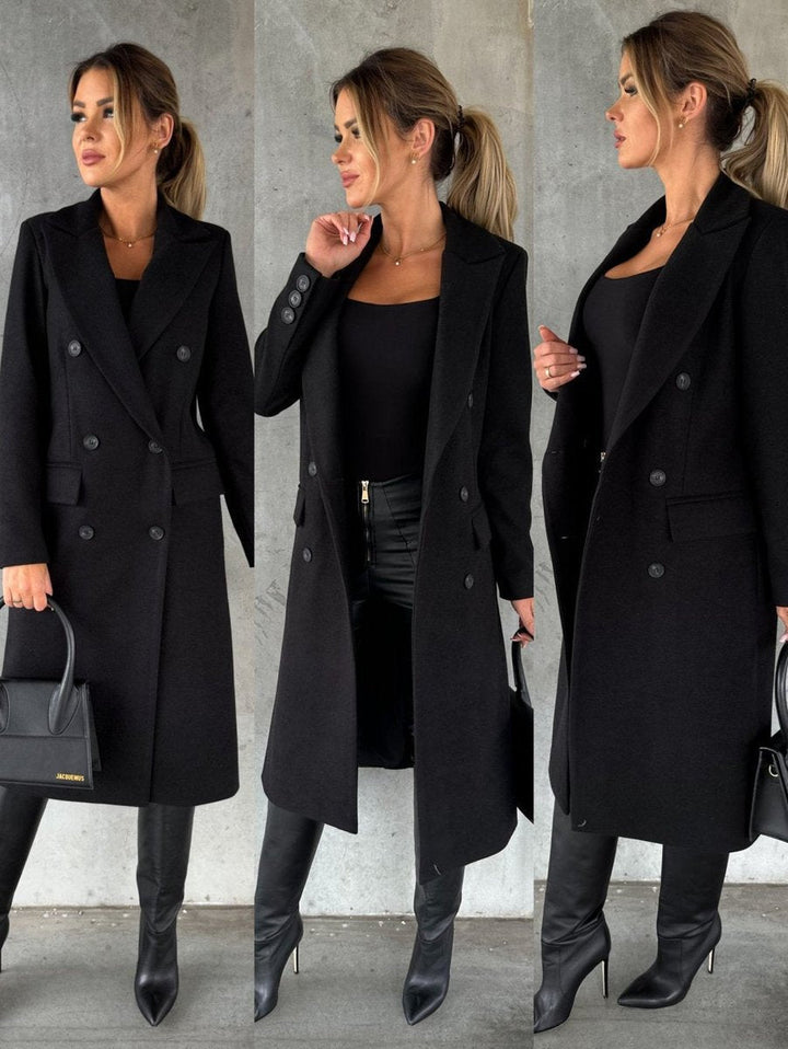 Women’s Double-Breasted Longline Overcoat