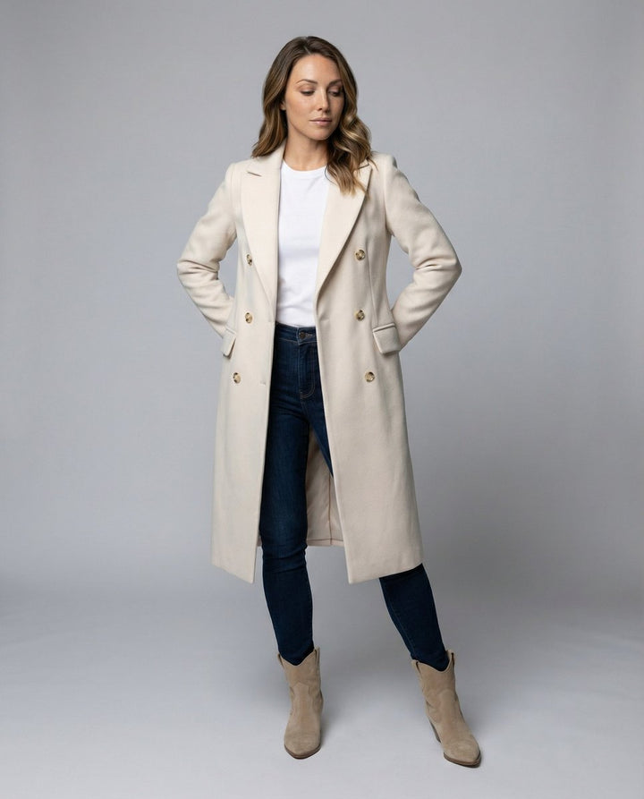 Women’s Double-Breasted Longline Overcoat