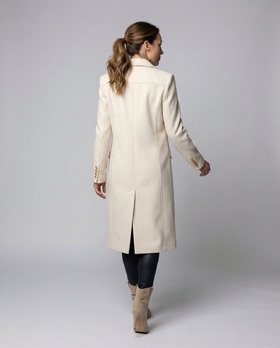 Women’s Double-Breasted Longline Overcoat