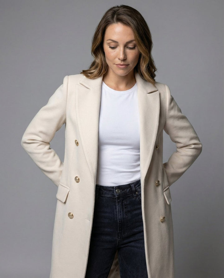 Women’s Double-Breasted Longline Overcoat