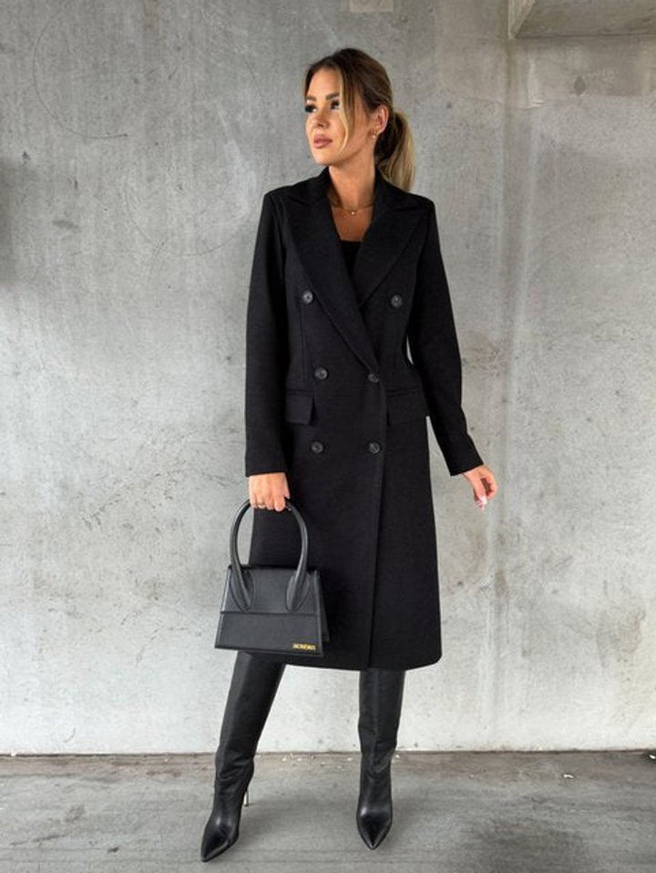 Women’s Double-Breasted Longline Overcoat