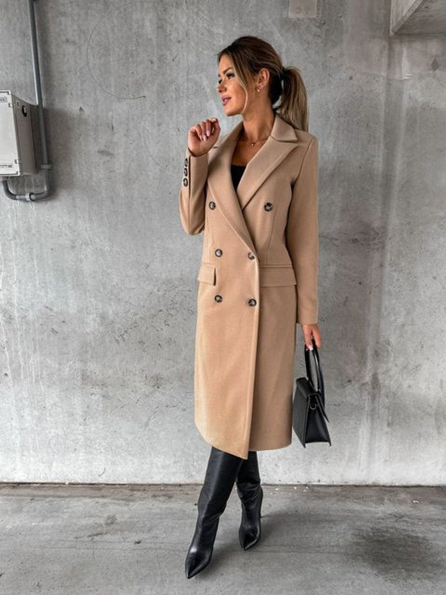 Women’s Double-Breasted Longline Overcoat