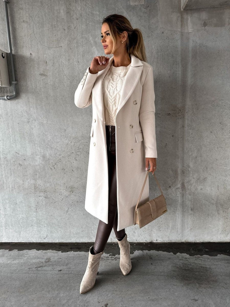 Women’s Double-Breasted Longline Overcoat