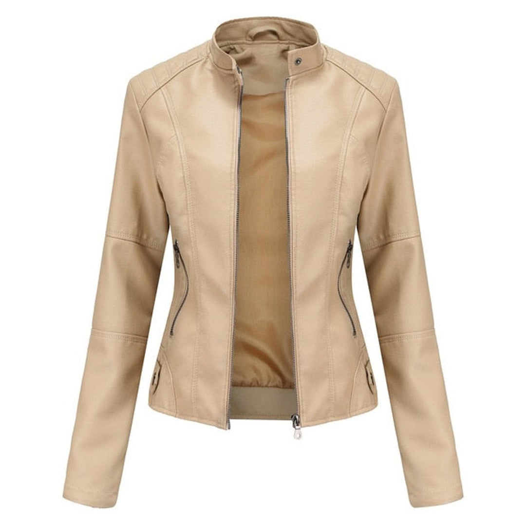 Women’s Stand-Collar Moto Jacket