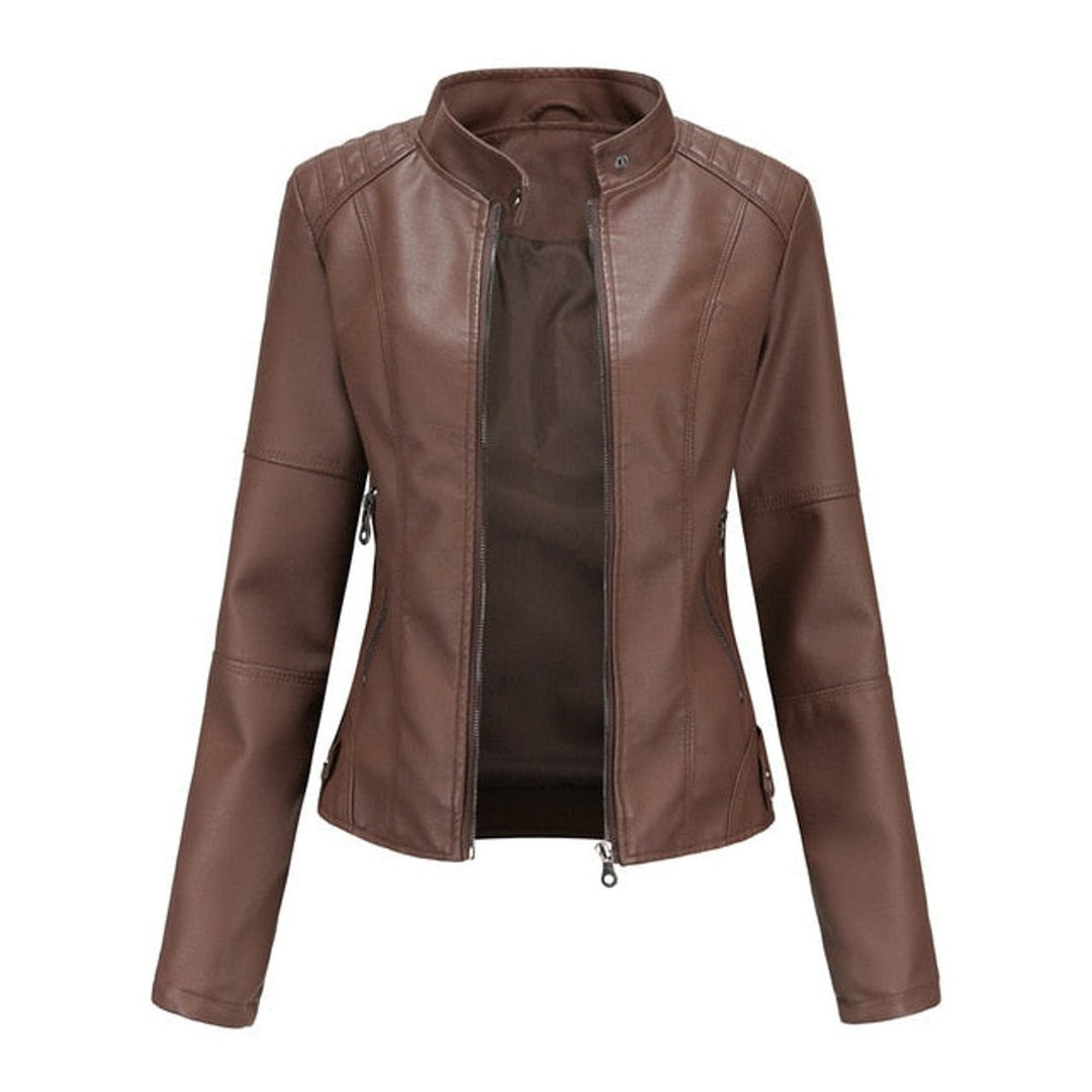 Women’s Stand-Collar Moto Jacket