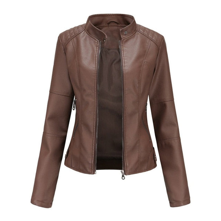 Women’s Stand-Collar Moto Jacket
