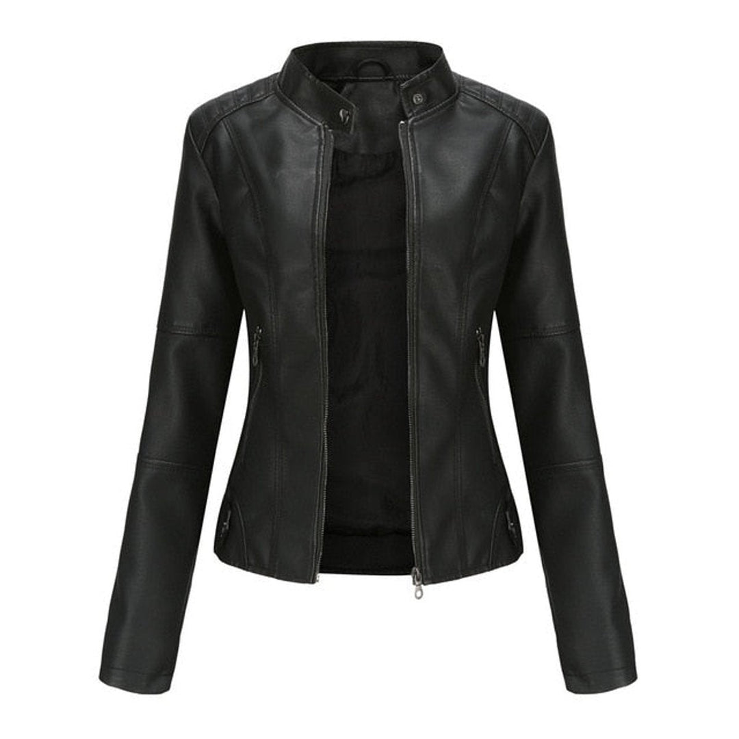 Women’s Stand-Collar Moto Jacket