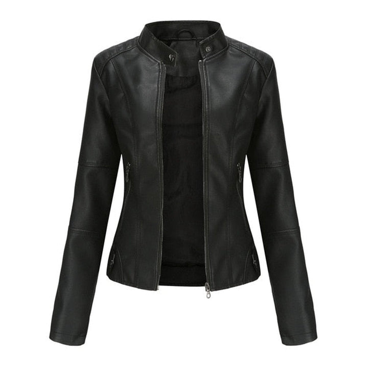 Women’s Stand-Collar Moto Jacket