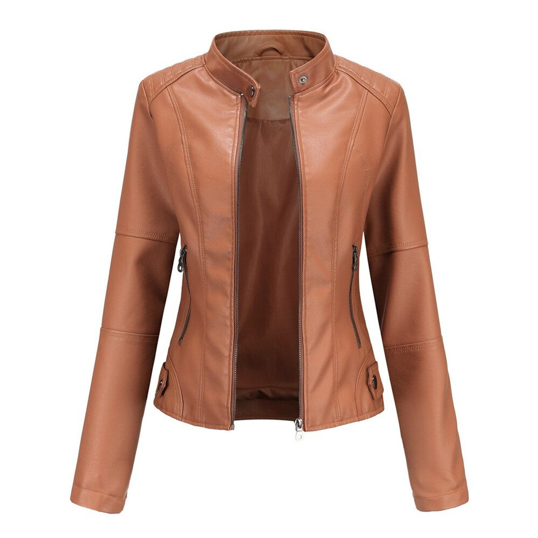 Women’s Stand-Collar Moto Jacket