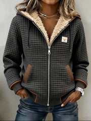 Women’s Sherpa Lined Quilted Zip Up Hooded Jacket