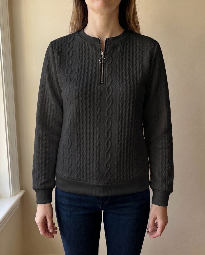 Women’s Textured Zip Up Sweatshirt