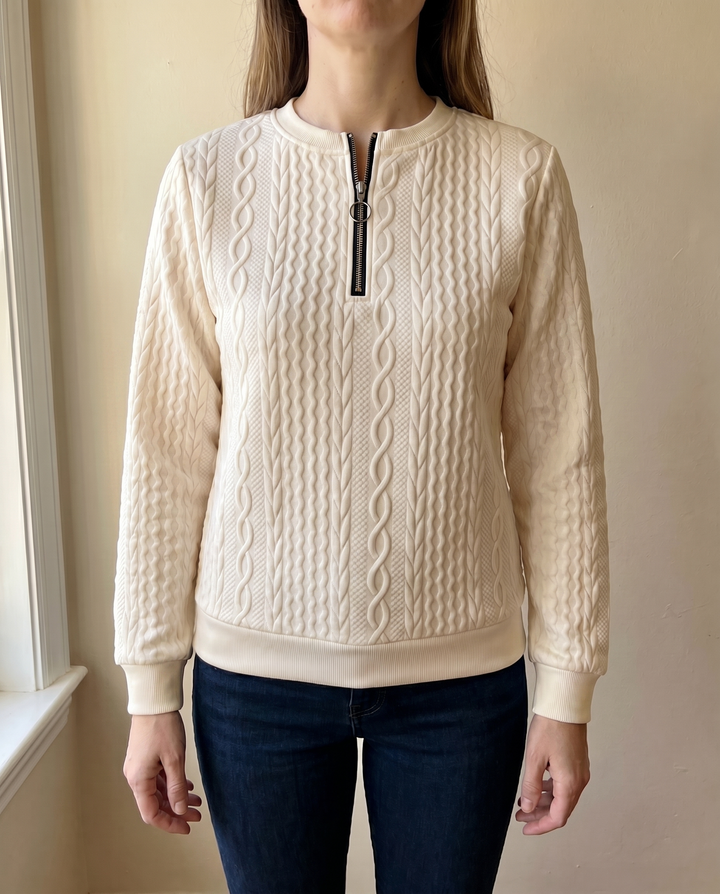 Women’s Textured Zip Up Sweatshirt