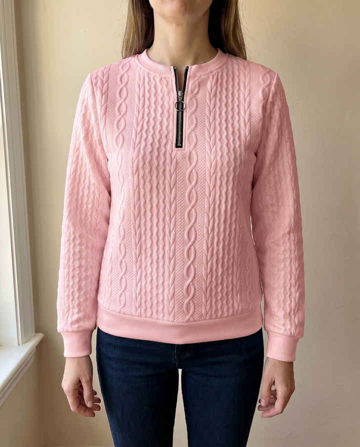 Women’s Textured Zip Up Sweatshirt