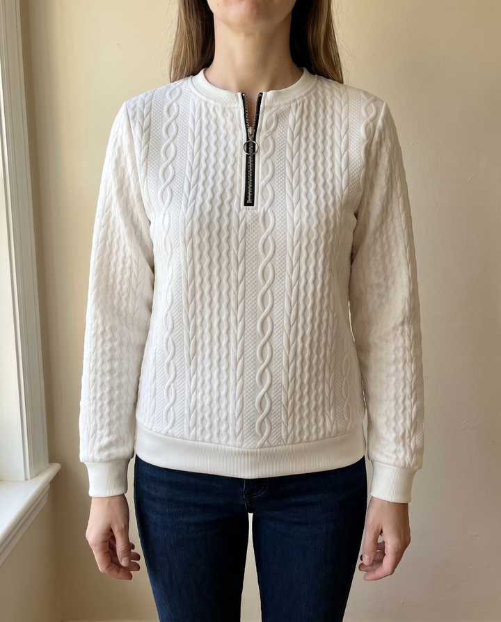 Women’s Textured Zip Up Sweatshirt