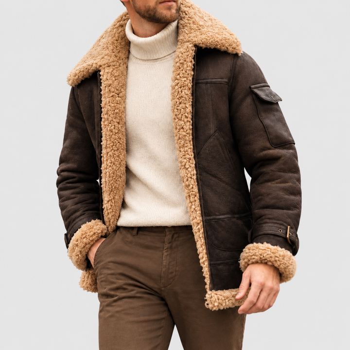 Men’s Zip-Up Aviator Bomber Jacket