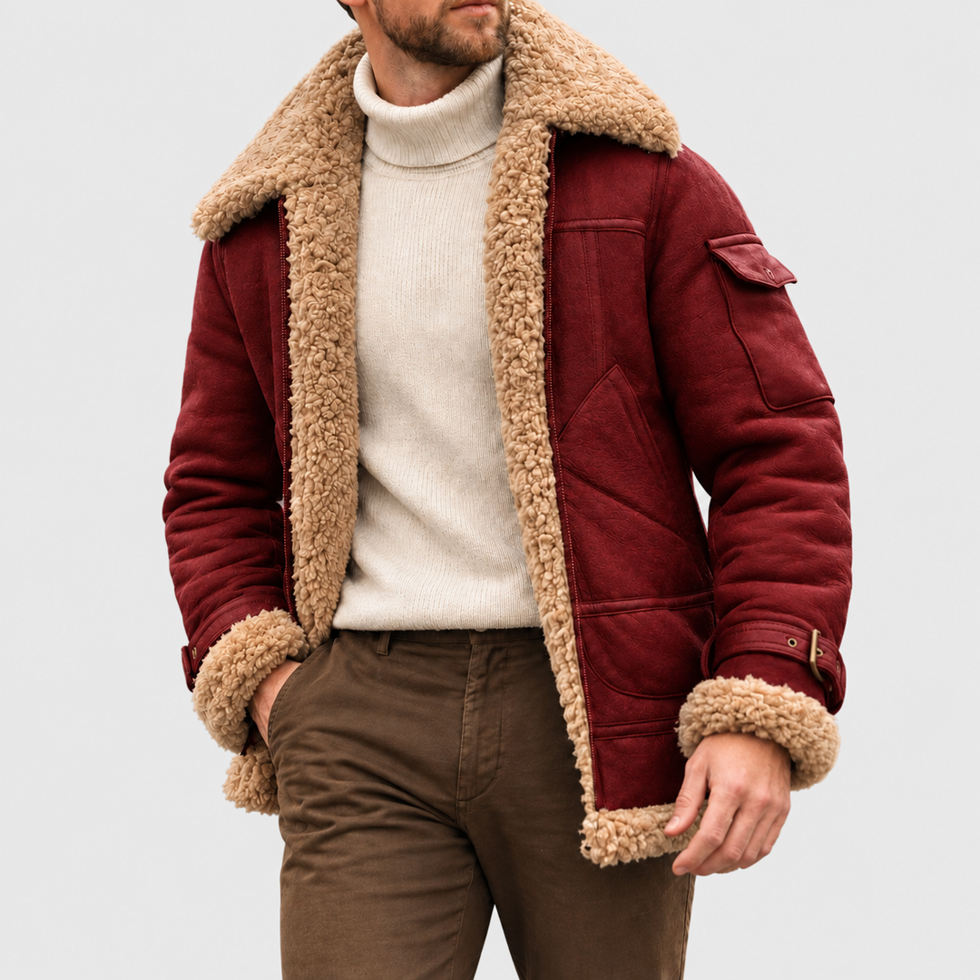 Men’s Zip-Up Aviator Bomber Jacket