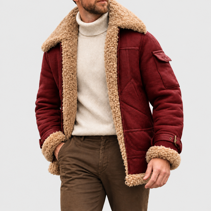 Men’s Zip-Up Aviator Bomber Jacket