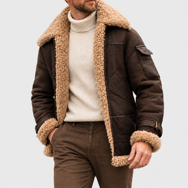 Men’s Zip-Up Aviator Bomber Jacket