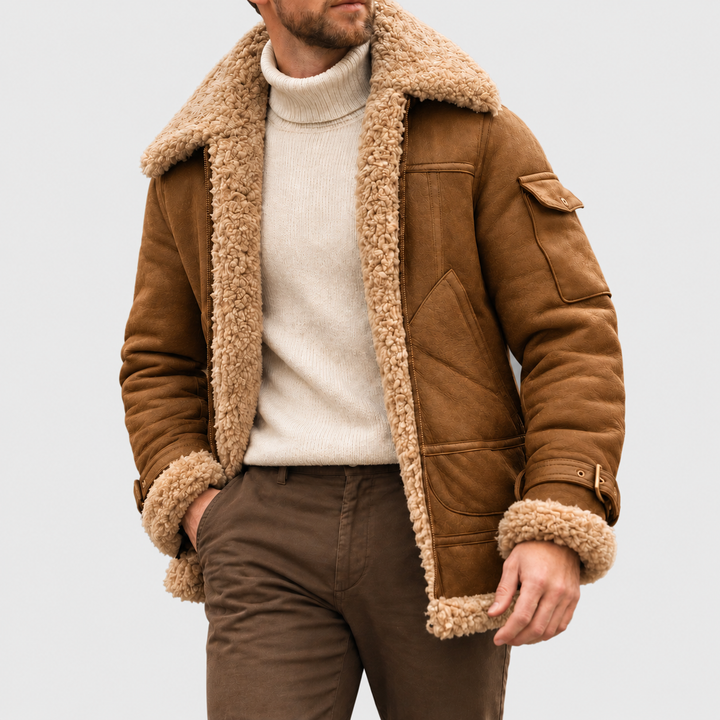 Men’s Zip-Up Aviator Bomber Jacket