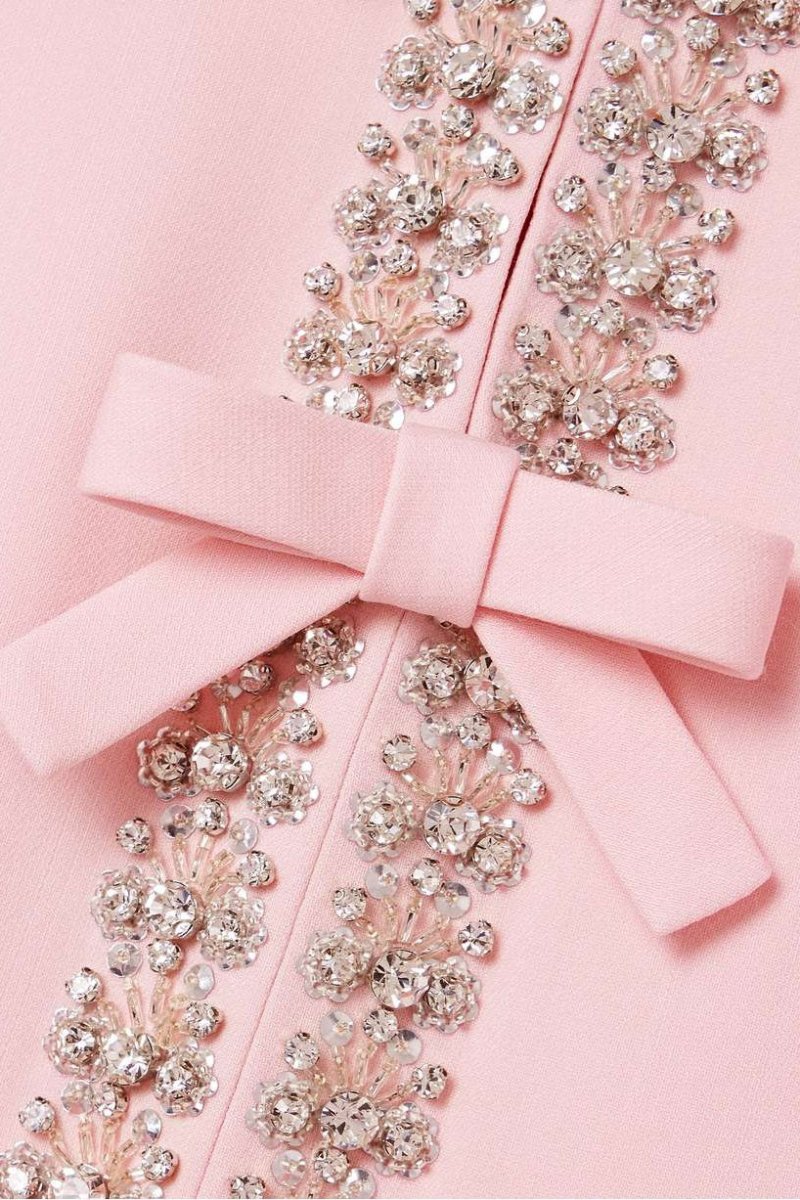 Women’s Crystal Embellished Bow Midi Dress