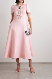 Women’s Crystal Embellished Bow Midi Dress